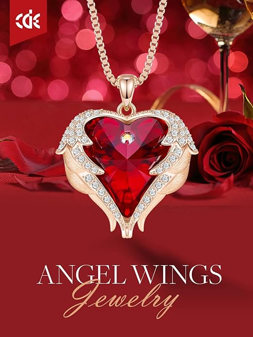 Angel Wings Heart Necklace
