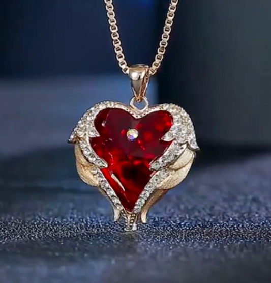 Angel Wings Heart Necklace