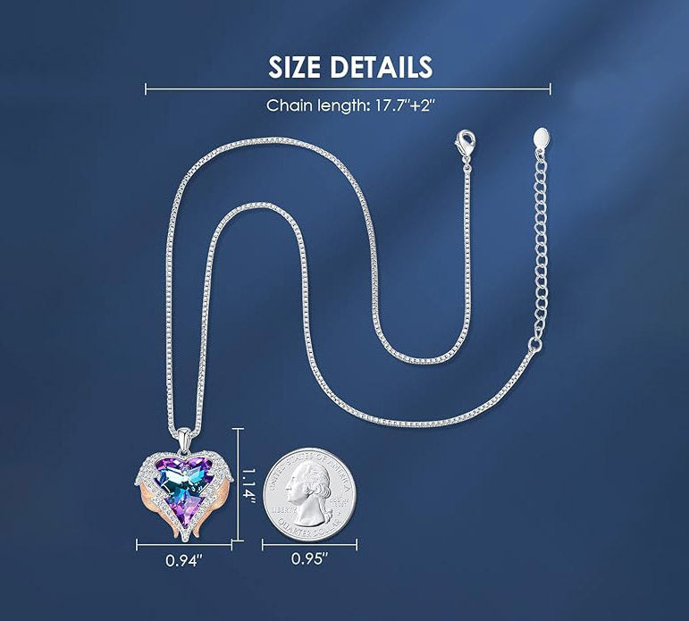 Angel Wings Heart Necklace