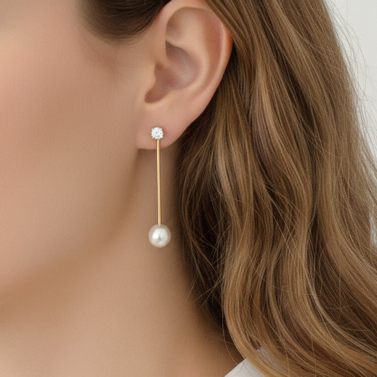 Moonlit Pearl Drop Earrings