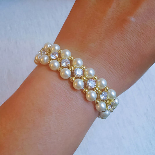 Pearl & Sparkle Harmony Bracelet