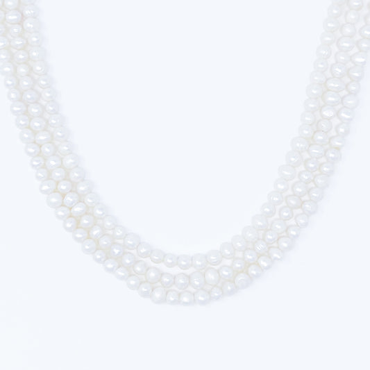 Three-Strand Pearl Collar Necklace