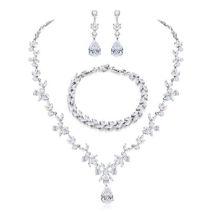 Bridal Halo Jewelry Set - Wedding Jewelry