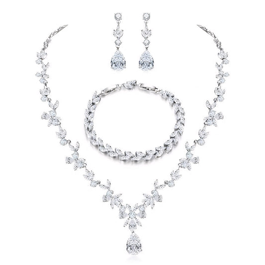 Bridal Halo Jewelry Set - Wedding Jewelry