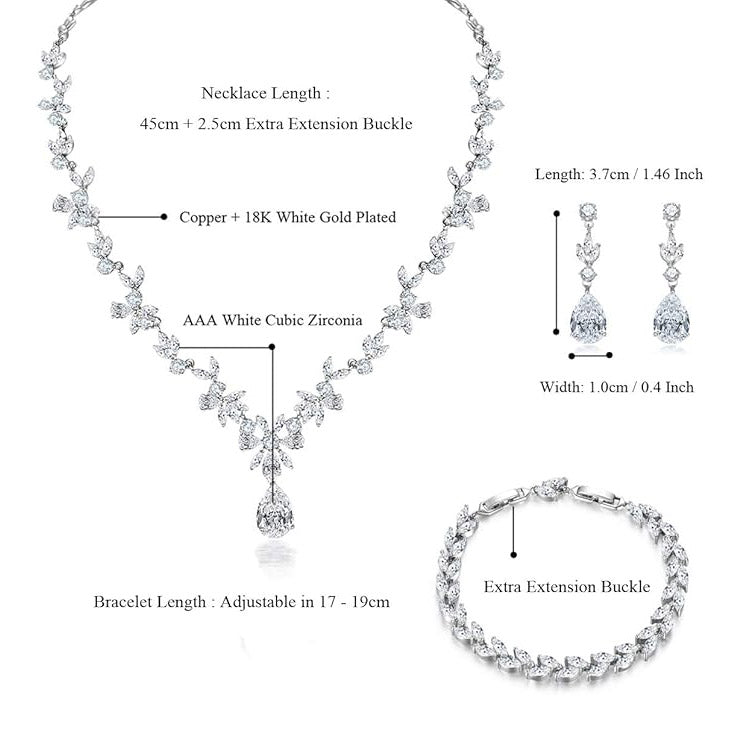 Bridal Halo Jewelry Set - Wedding Jewelry