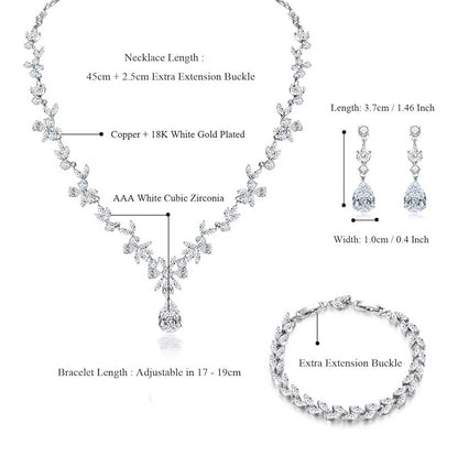 Bridal Halo Jewelry Set - Wedding Jewelry