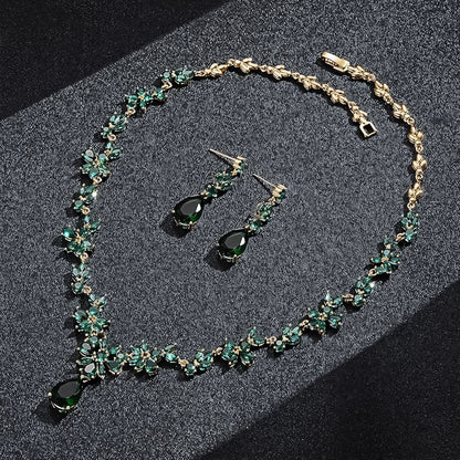 Bridal Halo Jewelry Set - Wedding Jewelry