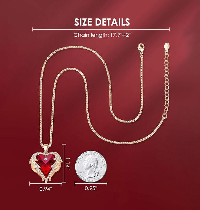 Angel Wings Heart Necklace