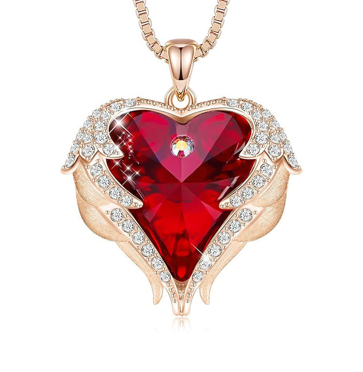 Angel Wings Heart Necklace