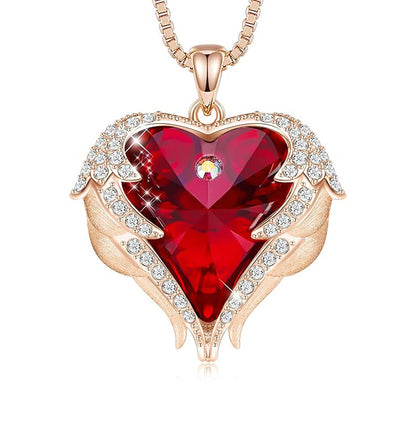 Angel Wings Heart Necklace