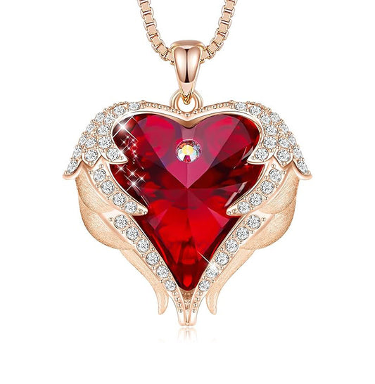 Angel Wings Heart Necklace