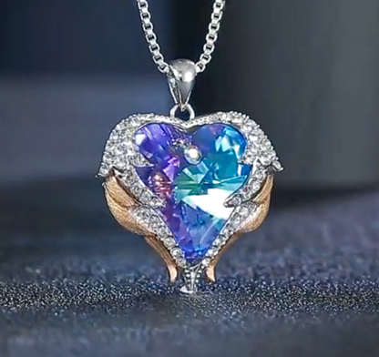 Angel Wings Heart Necklace