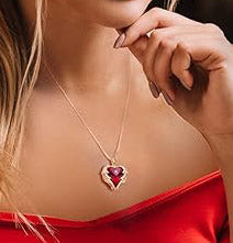 Angel Wings Heart Necklace