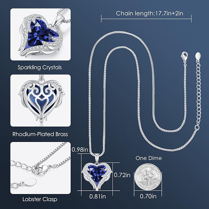 Angel Wings Heart Necklace