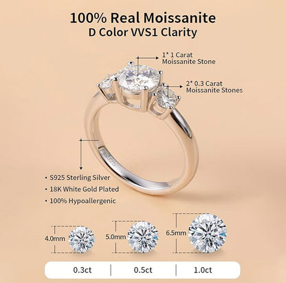 Trilogy 3-Stone Moissanite Ring