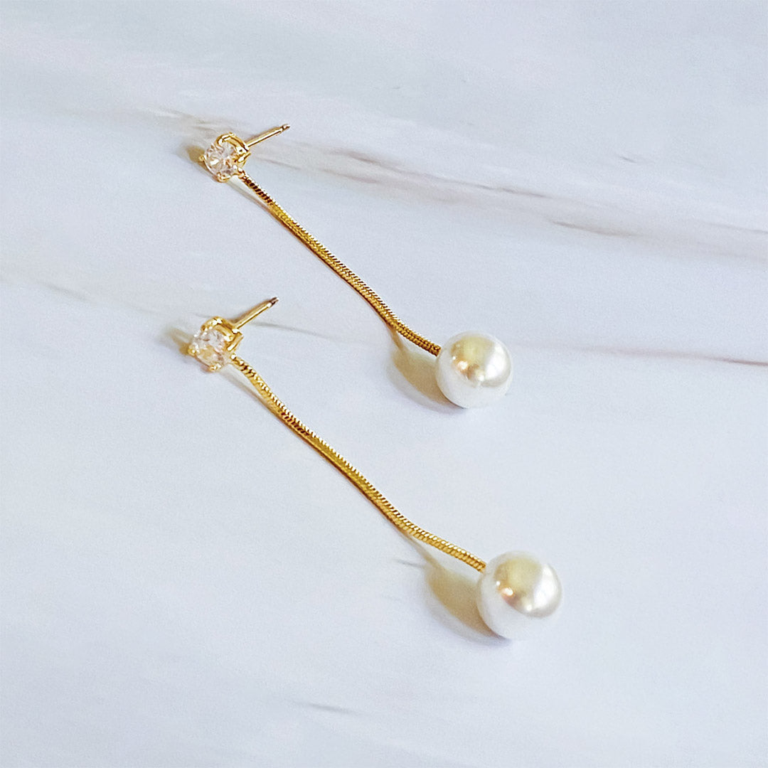 Moonlit Pearl Drop Earrings