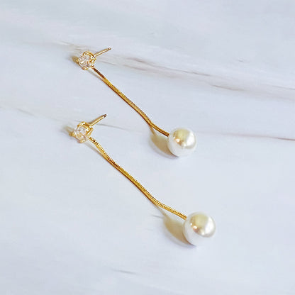 Moonlit Pearl Drop Earrings