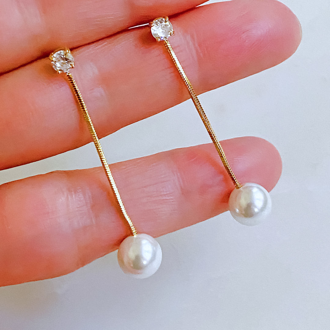 Moonlit Pearl Drop Earrings