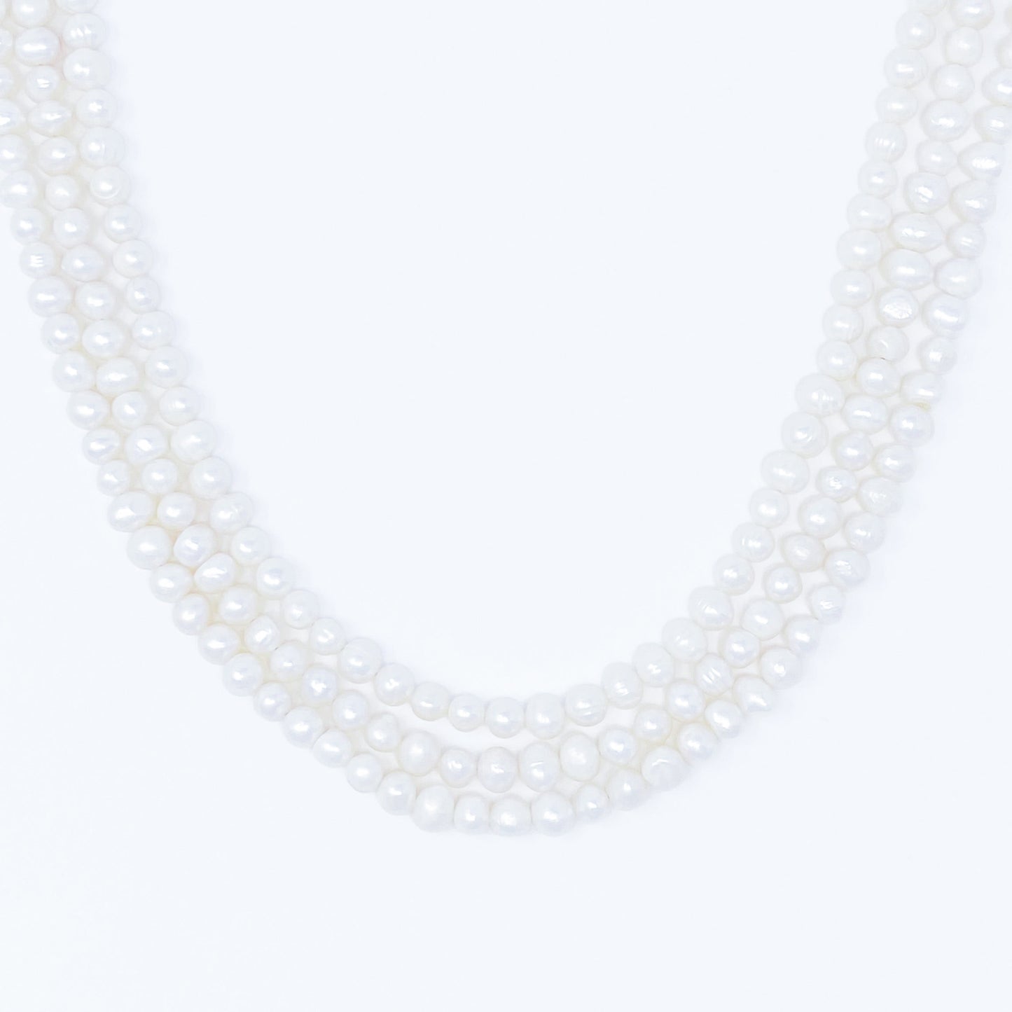 Three-Strand Pearl Collar Necklace