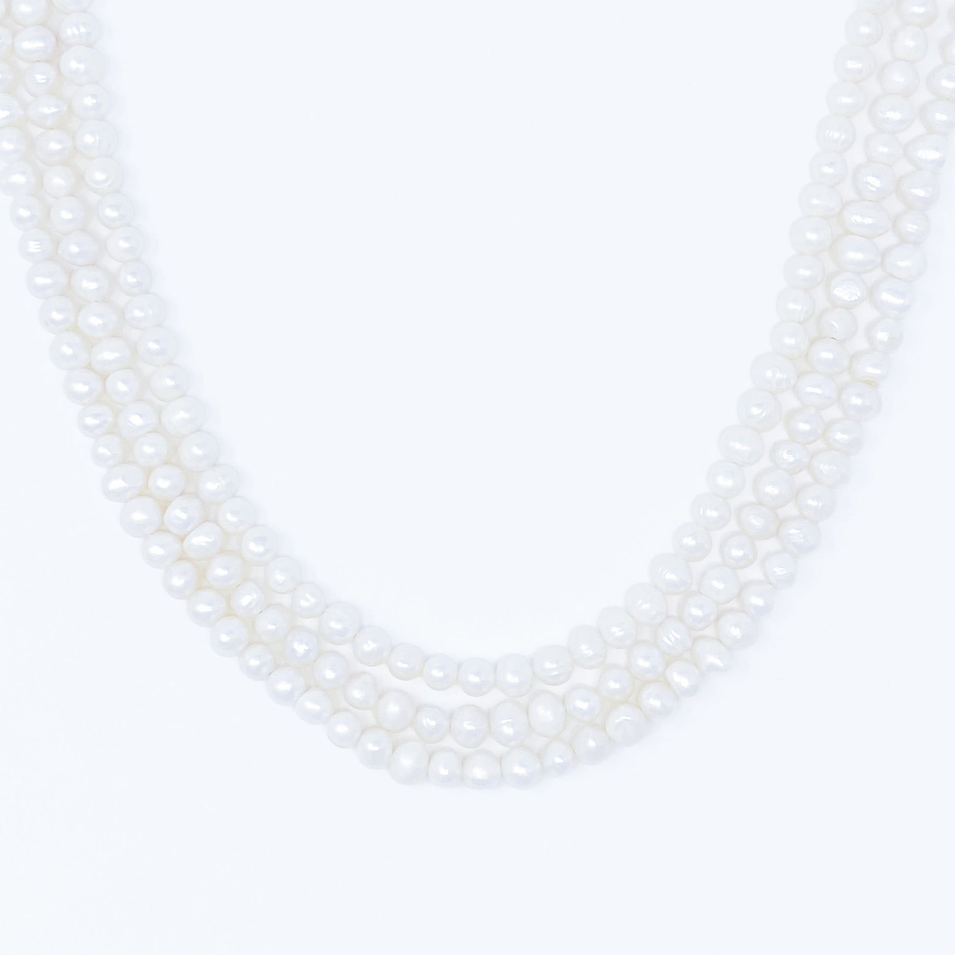 Three-Strand Pearl Collar Necklace
