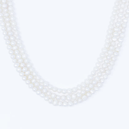 Three-Strand Pearl Collar Necklace
