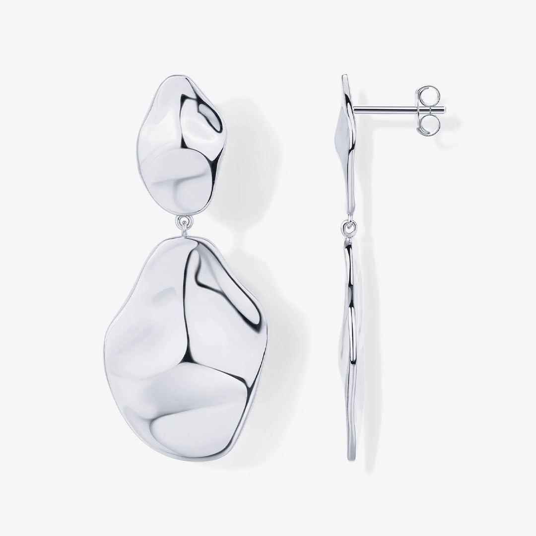 Hammered Teardrop Statement Drops