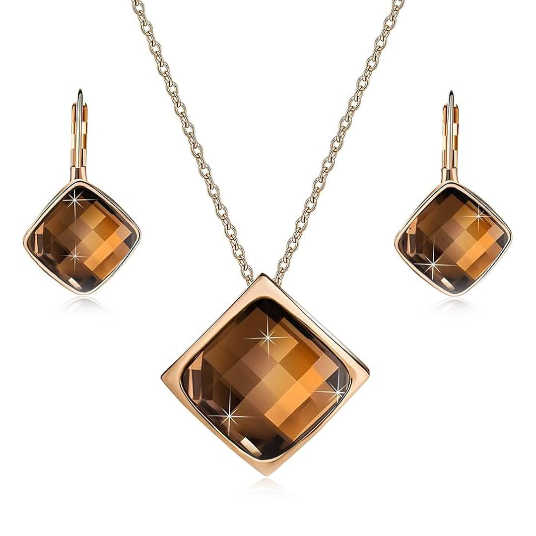 Square Facet Crystal Set