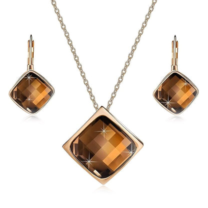 Square Facet Crystal Set