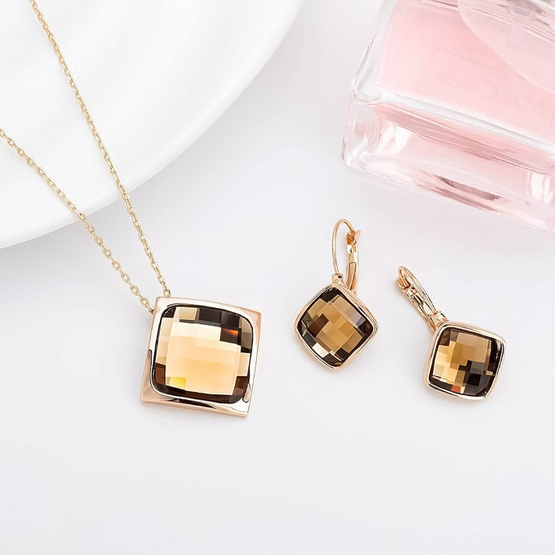 Square Facet Crystal Set