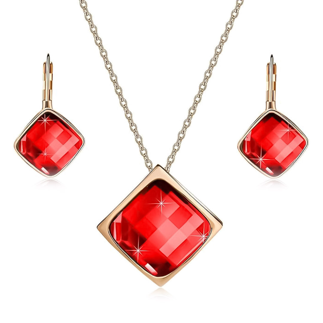 Square Facet Crystal Set