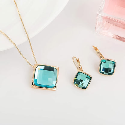 Square Facet Crystal Set