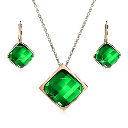 Square Facet Crystal Set