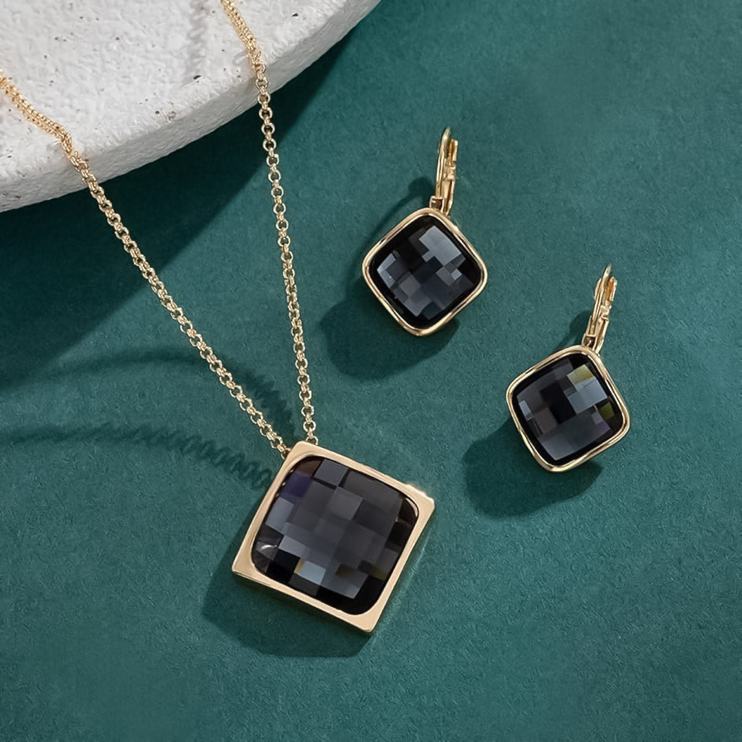 Square Facet Crystal Set