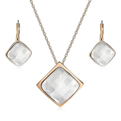 Square Facet Crystal Set