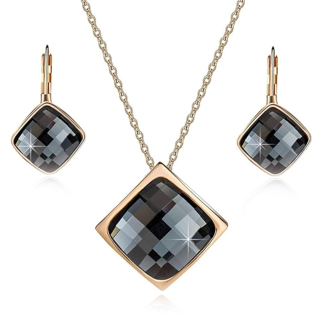 Square Facet Crystal Set