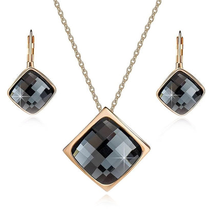Square Facet Crystal Set
