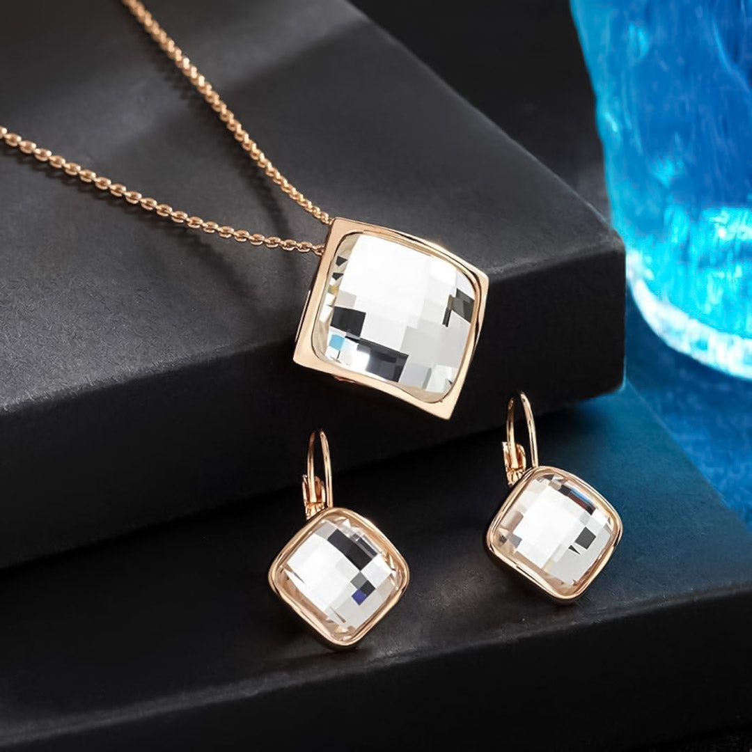 Square Facet Crystal Set